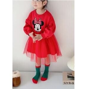 Disney Red Minnie Mouse Casual Dress for Kids